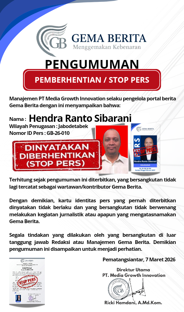 Pengumuman Resmi, Stop Pers