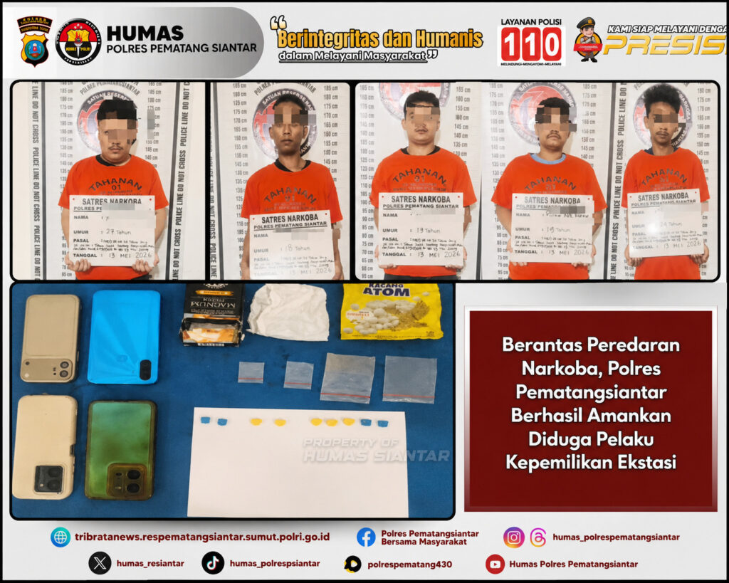Berantas Peredaran Narkoba,Polres Pematangsiantar Berhasil Amankan Diduga Pelaku Kepemilikan Ekstasi