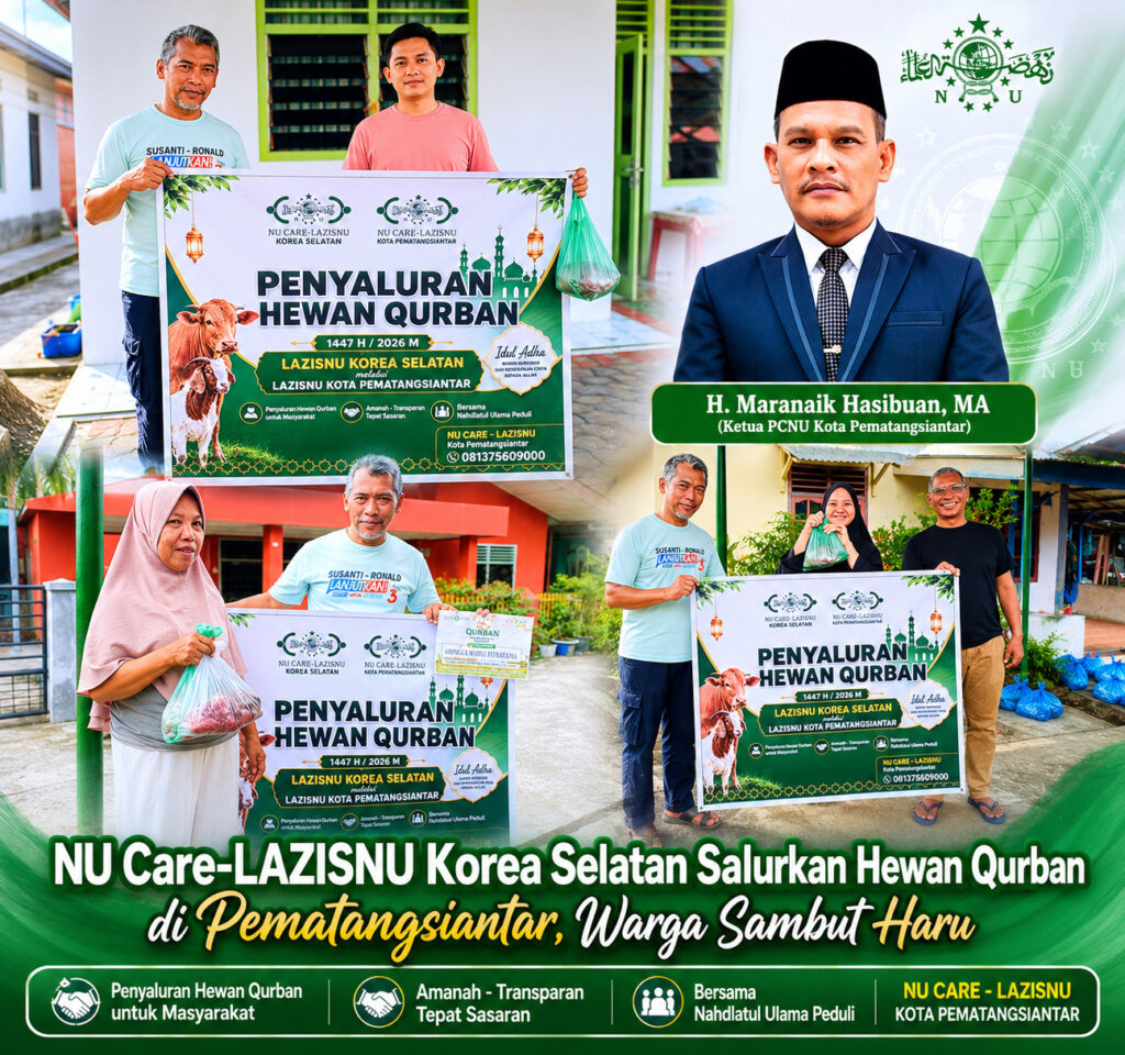 NU Care-LAZISNU Korea Selatan Salurkan Hewan Qurban di Pematangsiantar, Warga Sambut Haru