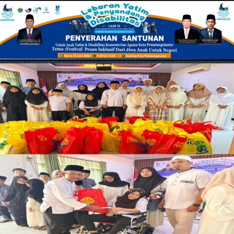 Kemenag Pematangsiantar Salurkan Santunan bagi Anak Yatim dan Penyandang Disabilitas