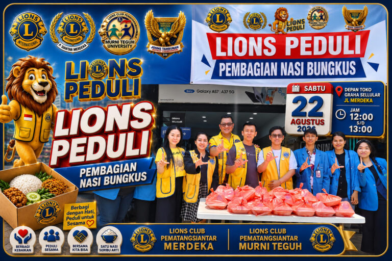 Lions Peduli, Lions Club Pematangsiantar Berbagi Nasi Bungkus untuk Masyarakat