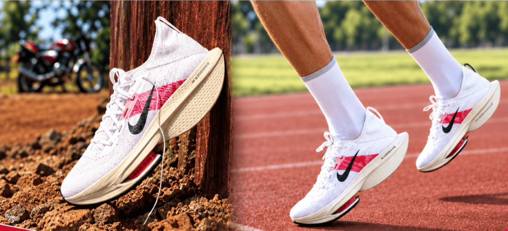 Ilustrasi Alphafly NEXT% dan Langkah Kipchoge Menembus Batas Dua JamIlustrasi Eliud Kipchoge menggunakan prototipe Nike Alphafly dalam proyek maraton di Wina 2019