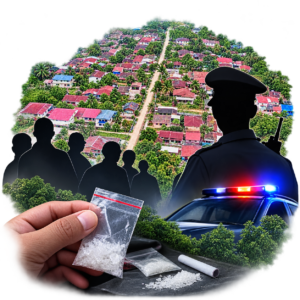 Kawasan Jalan Pirbun, Kelurahan Negeri Lama, Kecamatan Bilah Hilir, Kabupaten Labuhanbatu, yang menjadi lokasi keluhan warga terkait dugaan peredaran narkotika jenis sabu.